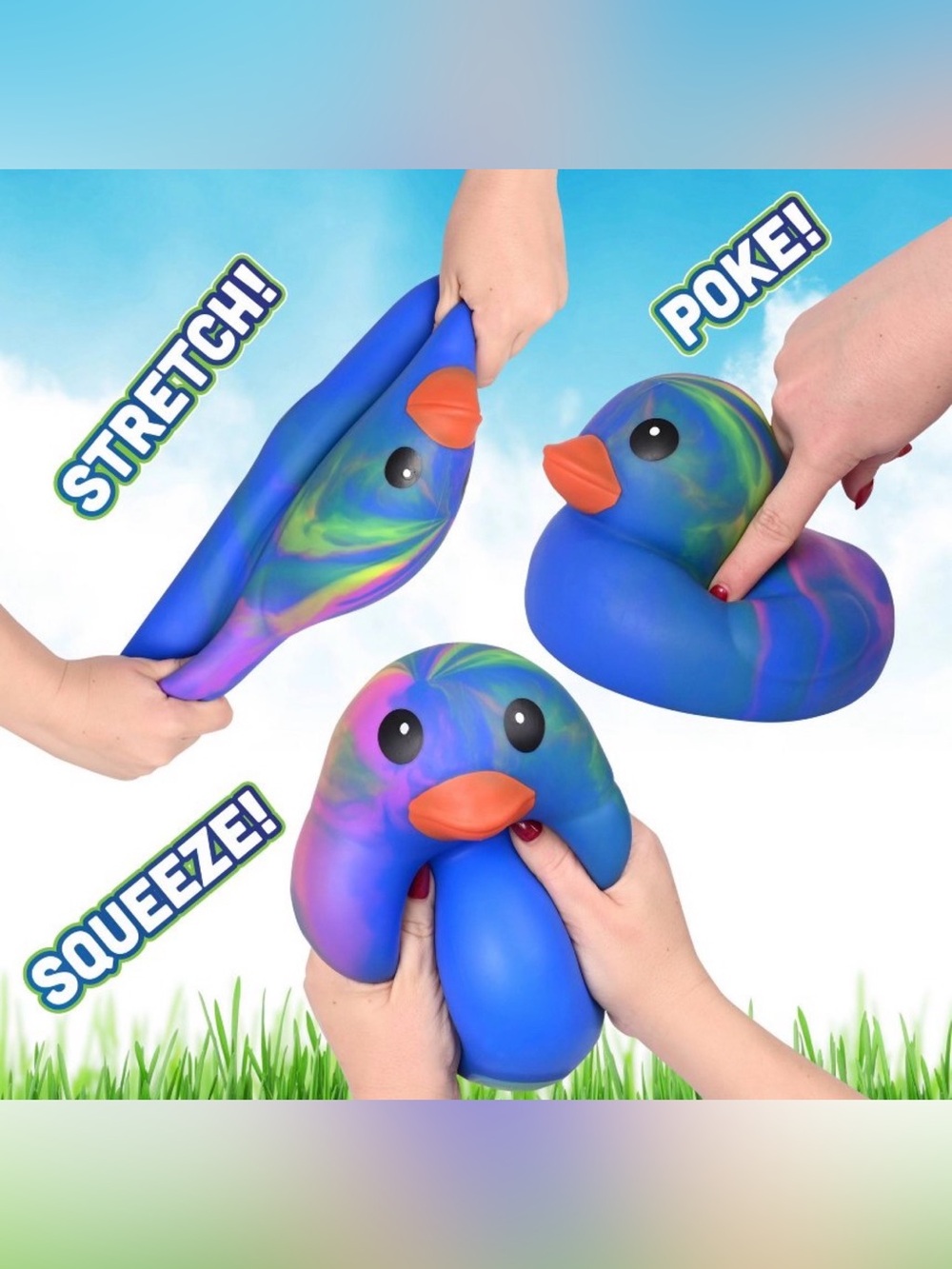 Jumbo Squeezy Duck Tie Dye Sunny Days Squishy TikTok Viral Toy SHIPS TODAY! - Picture 5 of 8